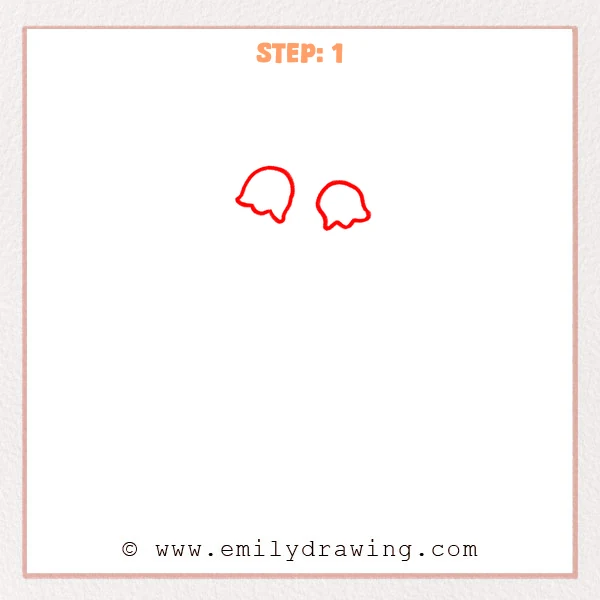 how to draw a lily of the valley - Step 1